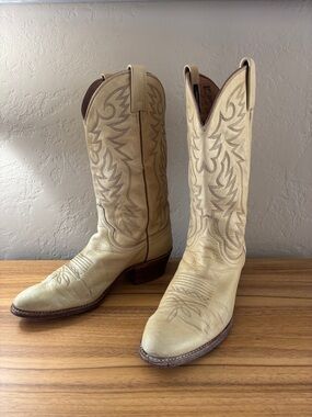 Dan Post Cowboy Boots Mens 11D Tan Leather Western Square Toe USA Style